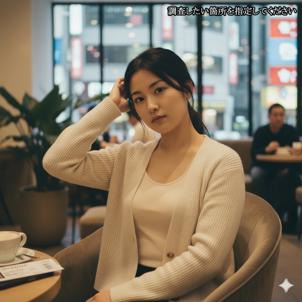 コーヒーショップにて撮影